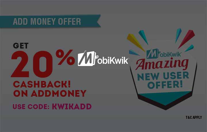 Mobikwik Coupon New User Special App Only Flat 20 Cashback on your first Add Money December 2024