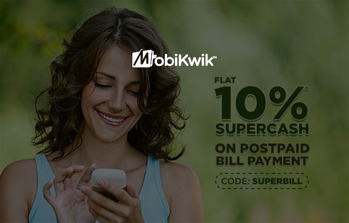 Get 10% SuperCash on Postpaid, Data Card & Broadband 